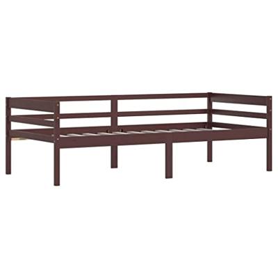 Bedframe massief grenenhout donkerbruin 90x200 cm Bedframe massief grenenhout donkerbruin 90x200 cm