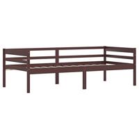 Bedframe massief grenenhout donkerbruin 90x200 cm - thumbnail