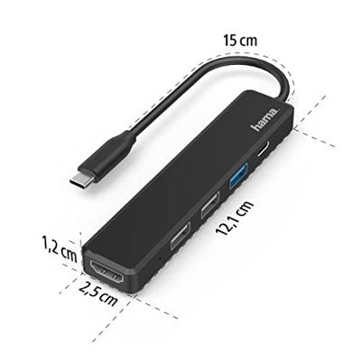 Hama USB-C dockingstation Geschikt voor merk (dockingstation): Universeel Incl. laadfunctie, USB-C Power Delivery