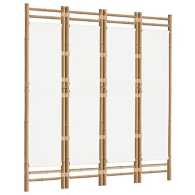 Kamerscherm 4-panelen inklapbaar 160 cm bamboe en canvas