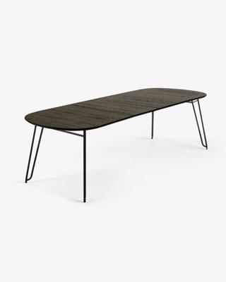 Kave Home Milian uitschuifbare eettafel 140/220x90 cm Zwart