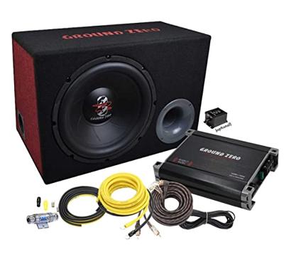 Ground Zero GZ BASS KIT 12.300 - Autosubwoofer - 12" Basreflex Subwoofer-behuizing - Complete Set met Versterker & Kabelset Ground Zero GZ BASS KIT 12.300 - Autosubwoofer - 12" Basreflex Subwoofer-behuizing - Complete Set met Versterker & Kabelset