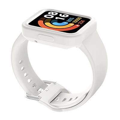By Qubix - Siliconen band met case - Wit - Xiaomi Redmi Watch 2 (Lite)