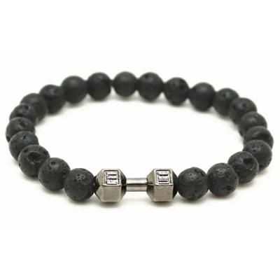 Memphis kralen armband Lava Dumbbell Zwart Memphis kralen armband Lava Dumbbell Zwart