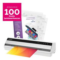 Fellowes lamineermachine Saturn voor ft A3 + Bonus Pack van 100 lamineerhoezen (A4, 80 micron) - thumbnail