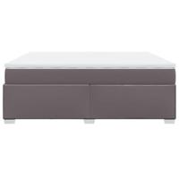 Boxspring met matras kunstleer grijs 200x200 cm - thumbnail