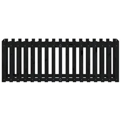 VidaXL Plantenbak verhoogd hekontwerp 200x50x70 cm grenenhout zwart