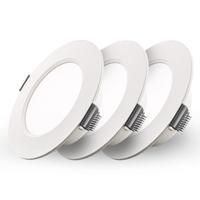 Set van 3 Georgia LED platte Inbouwspots wit - 6 Watt 490lm - Rond - 6500K Daglicht Wit - Ø120 mm - IP20 voor binnen - Inbouwdiepte 25mm - thumbnail