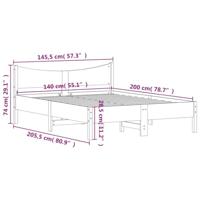 Bedframe massief grenenhout 140x200 cm - thumbnail