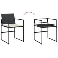 7-delige Tuinset met kussens poly rattan zwart - thumbnail