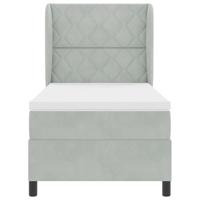 Boxspring bed met matras Lichtgrijs 100 x 200 cm Fluweel - thumbnail