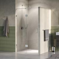 Brauer Void - Nisdeur - 2-Delig - Helder Glas - 120 x 200 cm - Omkeerbaar - met Draaideur 60 cm - Aan Glas - incl. Glascoating - PVD RVS-Kleurig - thumbnail