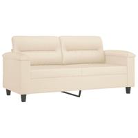 2-delige Loungeset met kussens microvezelstof beige - thumbnail