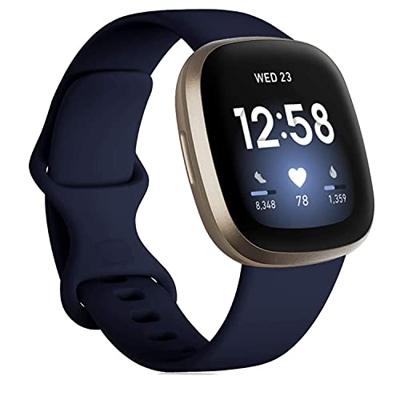 Fitbit Versa 3 & 4 / Sense 1 & 2 Sportbandje - Midnight Blue - Maat: M/L Fitbit Versa 3 & 4 / Sense 1 & 2 Sportbandje - Midnight Blue - Maat: M/L
