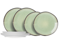 Cosy & Trendy Serviesset / Bordenset Fez Groen - 8-delig / 4 personen - 4 dinerborden en 4 ontbijtborden - thumbnail