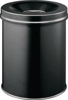 Durable Papierkorb Safe, Durable, Stahl, schwarz, 15 Liter, selbstverlöschend mit Flam 330501 Prullenbak 15 l (Ø x h) 260 mm x 357 mm Staal Zwart 1 stuk(s) - thumbnail