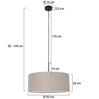 Steinhauer Hanglamp Sparkled light 8155 zwart grijs linnen kap - thumbnail