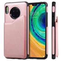 Voor Huawei mate 30 kalf textuur horizontale Flip lederen draagtas met houder & kaartsleuven & frame (Rose goud) - thumbnail