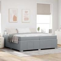 Bedframe met matras Lichtgrijs 200 x 200 cm Stof - thumbnail