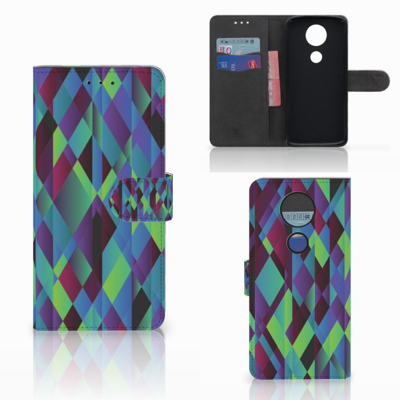 Motorola Moto E5 Plus Bookcase Abstract Green Blue