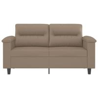 Tweezitsbank 120 cm kunstleer cappuccinokleurig - thumbnail