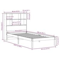Bed met boekenkast zonder matras grenenhout wit 90x200 cm - thumbnail