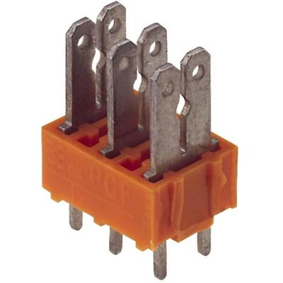 Weidmüller 9500520000 Splitter voor platte connectoren Insteekbreedte: 6.3 mm Insteekdikte: 0.8 mm 180 ° Deels geïsoleerd Oranje, Zilver 50 stuk(s)