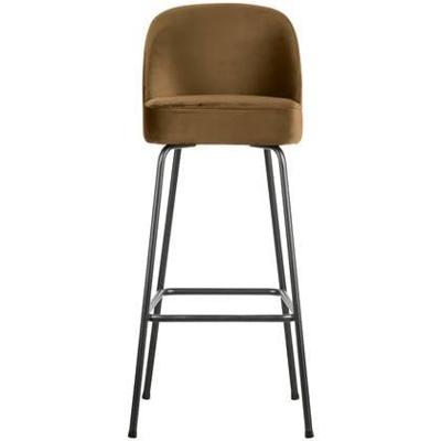 WOOOD Barstoel 'Vogue' Velvet, kleur Honing Geel (zithoogte 79cm)
