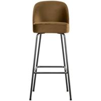 WOOOD Barstoel 'Vogue' Velvet, kleur Honing Geel (zithoogte 79cm) - thumbnail