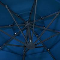 Parasol 4-laags met aluminium paal 3x3 m azuurblauw - thumbnail