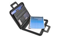 Schrijfmap DESQ A4 kunstleder met rits en handvatten zwart - thumbnail