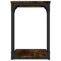 Bijzettafel 50x35x52 cm bewerkt hout gerookt eikenkleurig - thumbnail