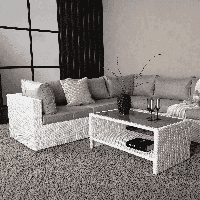 Nohr Loungeset 'Latonda' Met hoekbank en tafel, kleur Wit - thumbnail