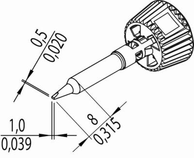 Ersa 0142CDLF10/SB Soldeerpunt Beitelvorm Grootte soldeerpunt 1 mm Inhoud: 1 stuk(s)