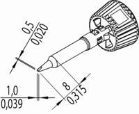 Ersa 0142CDLF10/SB Soldeerpunt Beitelvorm Grootte soldeerpunt 1 mm Inhoud: 1 stuk(s) - thumbnail