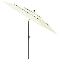 Parasol 3-laags met aluminium paal 3 m zandkleurig - thumbnail