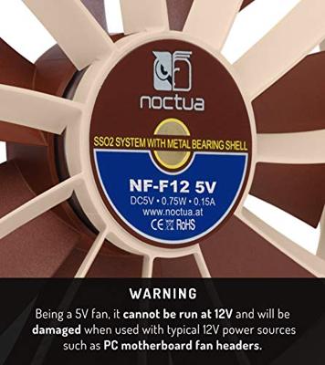 Noctua NF-F12 5V CPU-koellichaam met ventilator Bruin, Beige (b x h x d) 120 x 120 x 25 mm