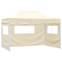 Vouwtent pop-up met 4 zijwanden 3x4,5 m crmewit - thumbnail