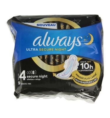 Maandverband ultra secure nacht 9 Stuks