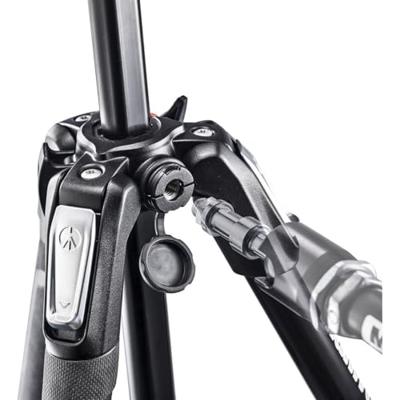 Manfrotto 190X - Kit trípode y rótula 2 Way fluida, 3 Secciones, Aluminio