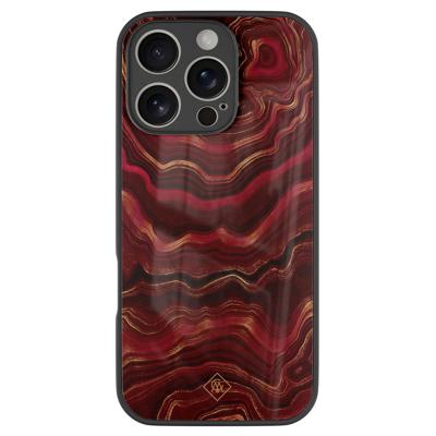 iPhone 16 Pro glazen hardcase - Agate rood iPhone 16 Pro glazen hardcase - Agate rood