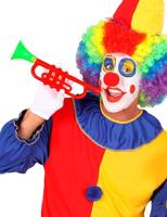 Trompet clown met geluid plastic - thumbnail