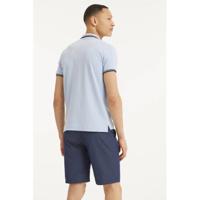 Blue Industry slim fit polo met contrastbies lichtblauw - thumbnail
