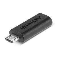 LINDY USB 2.0 Adapter [1x USB-C bus - 1x Micro-USB 2.0 B stekker] Lindy - USB-Adapter - 24 pin USB-C (W) zu Micro-USB Type B (M) Vergulde steekcontacten - thumbnail