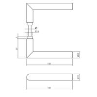 Deurkruk Jura met korte insert structuur zwart - thumbnail