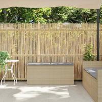 Tuinbank met kussen 110x40x44 cm poly rattan beige - thumbnail