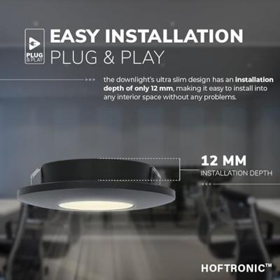 Set van 3 Pavo - Platte LED ipbouwspots met lage inbouwdiepte 12mm - 3 Watt 300 Lumen - 2700K Warm wit - Dimbaar - Rond - Meubelspot - IP44 waterdicht - Zwart Set van 3 Pavo - Platte LED ipbouwspots met lage inbouwdiepte 12mm - 3 Watt 300 Lumen - 2700K Warm wit - Dimbaar - Rond - Meubelspot - IP44 waterdicht - Zwart