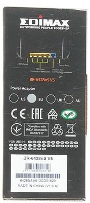 Edimax BR-6428NS V5 Draadloze Router N300 2.4 Ghz 10/100 Mbit / 10 Gigabit Zwart - thumbnail