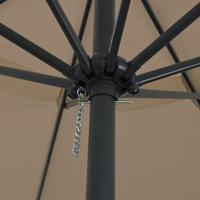 Tuinparasol Taupe en Zwart 395 x 395 x 245 cm - thumbnail