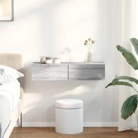 Wandschap met lades 80x33x17 cm bewerkt hout grijs sonoma eiken - thumbnail